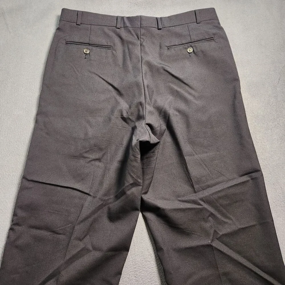 Lauren Ralph Lauren Dress Pants Men 36X34(31.5) Navy Flat Front Super 100's Wool